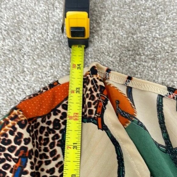 NWT Boohoo Satin Chain Print Twist Shift Dress - Picture 13 of 13